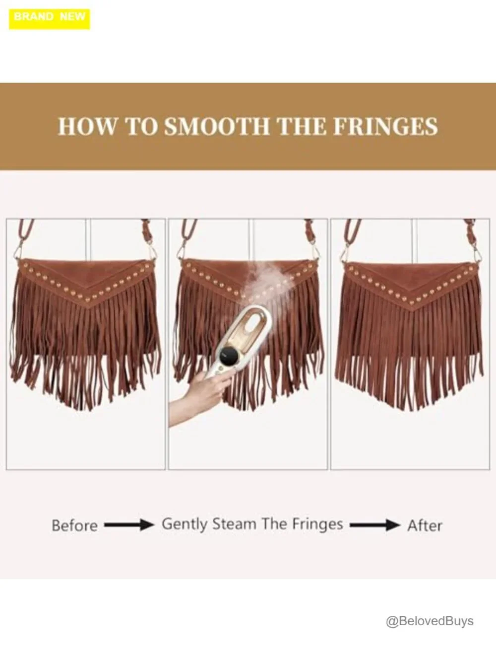 Fringe Hobo Crossbody Bag in Faux Suede with Tassels and Adjustable Strap